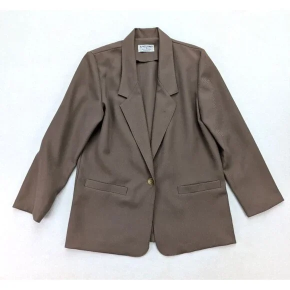 Alfred Dunner Women's Blazer Jacket Size 8 Beige Unlined Lightweight - Picture 2 of 14